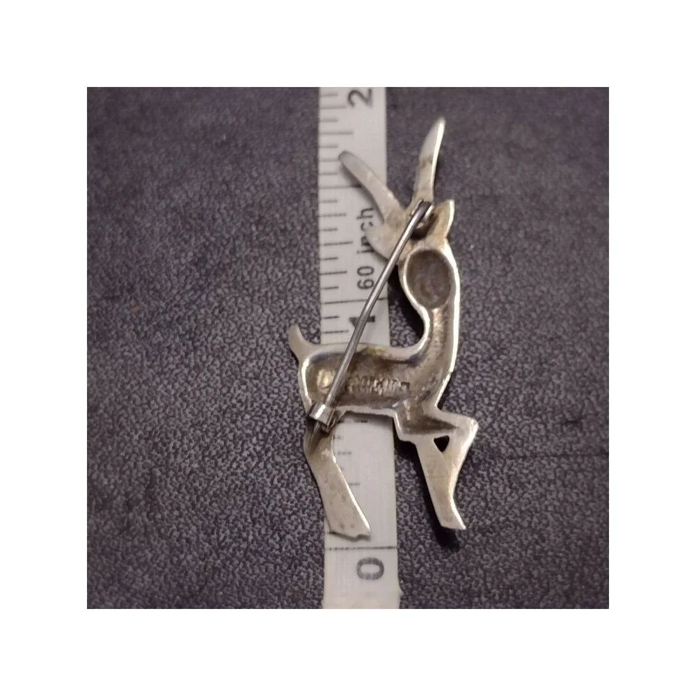 Sterling silver antelope gazelle vintage brooch